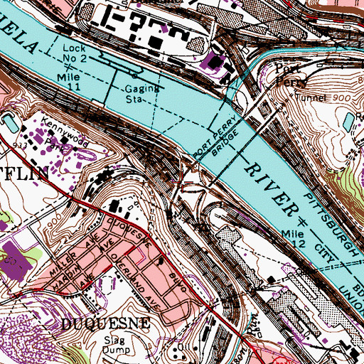 Topographic Map of Monongahela Junction Station, PA