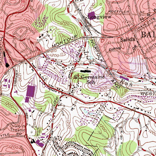 Topographic Map of Longview Station, PA