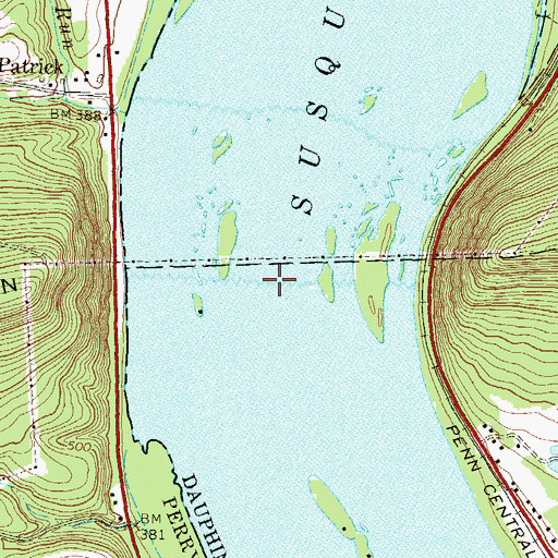 Topographic Map of Susquehanna Water Gaps, PA