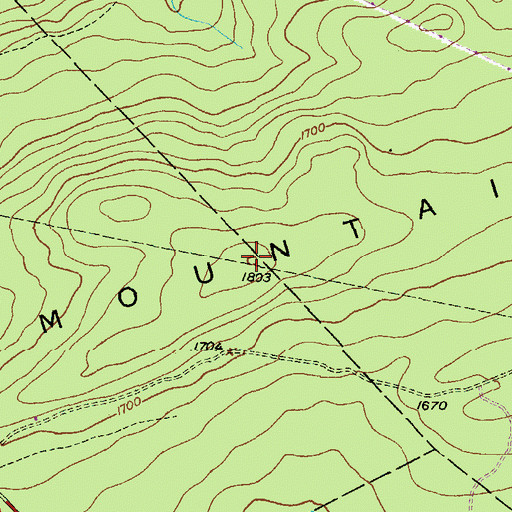 Topographic Map of Broad Mountain, PA