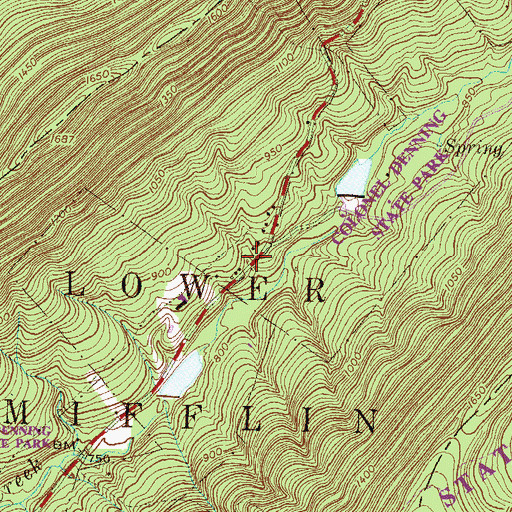 Topographic Map of Doubling Gap, PA
