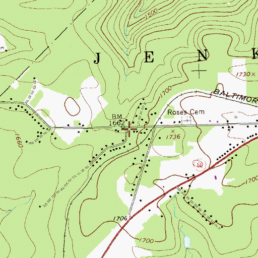Topographic Map of Williams, PA