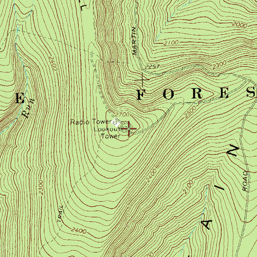 Topographic Map of Martin Hill Lot, PA