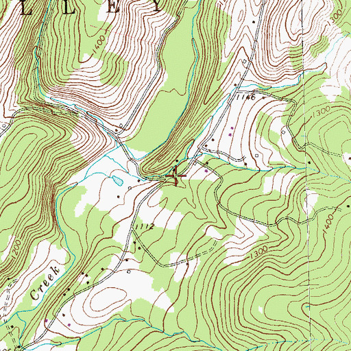 Topographic Map of Cruse, PA