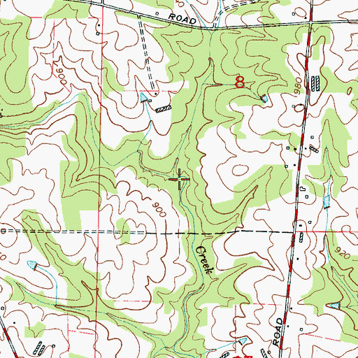 Topographic Map of King Branch, AL