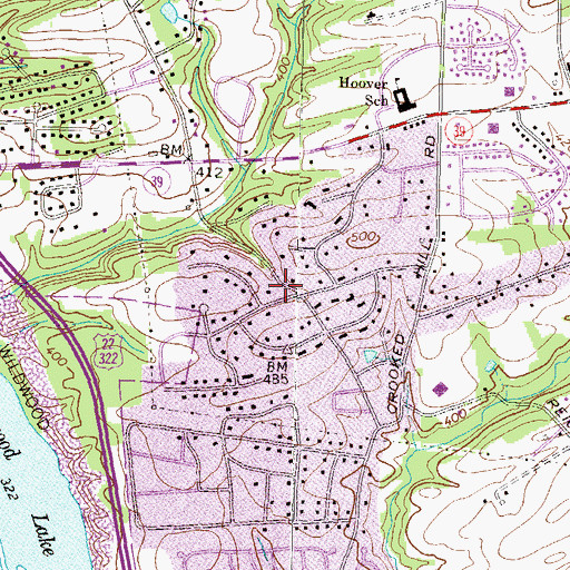 Topographic Map of Windsor Farms, PA