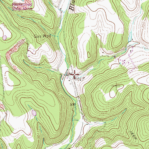 Topographic Map of West Lebanon Station, PA