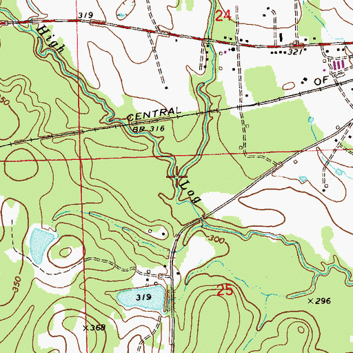 Topographic Map of King Branch, AL