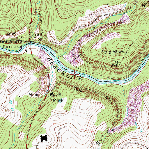 Topographic Map of Oneida Mine Station, PA