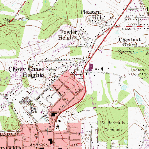 Topographic Map of Coleman, PA