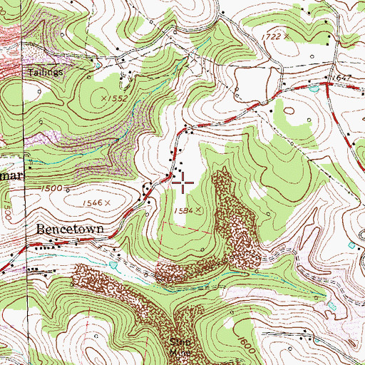 Topographic Map of Prosperity Hill, PA