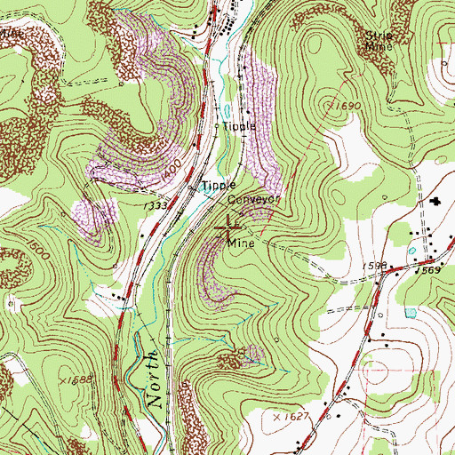 Topographic Map of Glenside Mine Station, PA