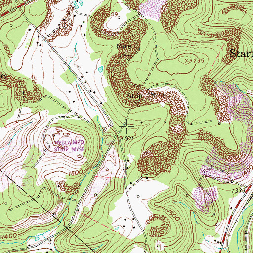 Topographic Map of Leard, PA