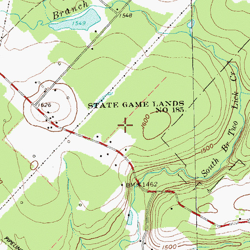 Topographic Map of Sharkstown, PA