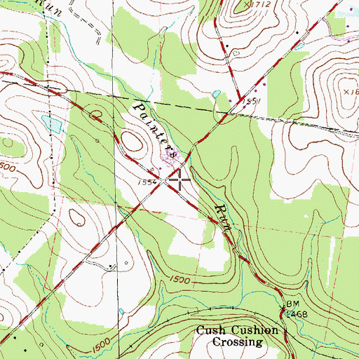 Topographic Map of Cush Cushion, PA