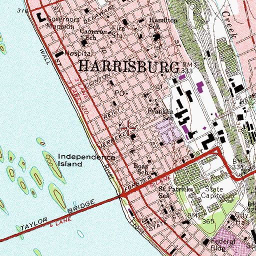 Topographic Map of Broad Street Market, PA