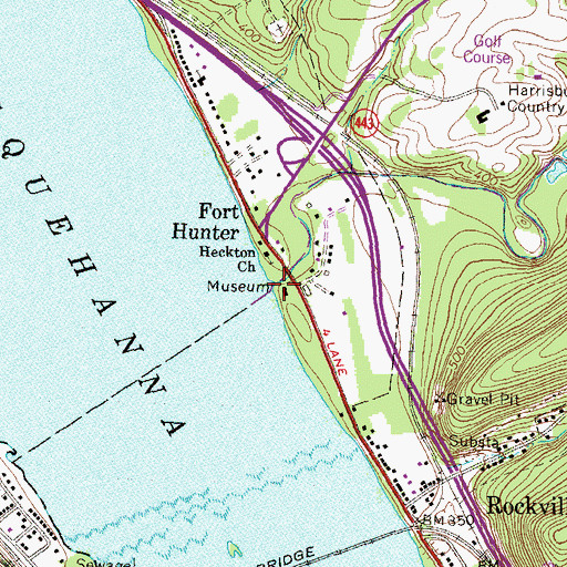 Topographic Map of Fort Hunter Museum, PA
