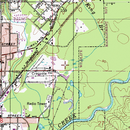 Topographic Map of King Branch, AL