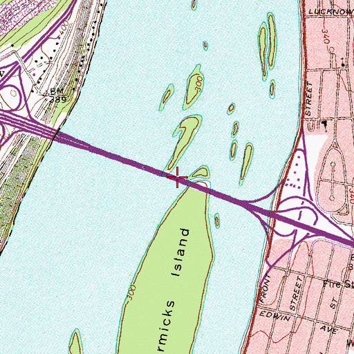 Topographic Map of George N Wade Bridge, PA