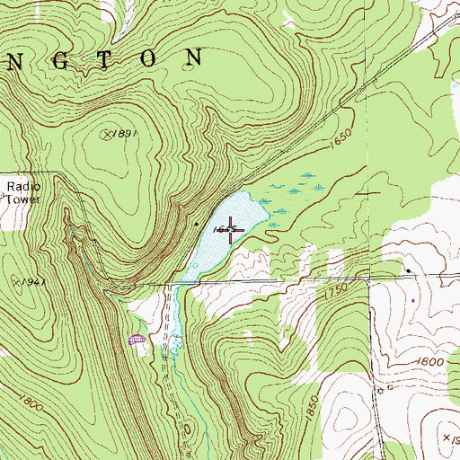 Topographic Map of Browns Pond, PA