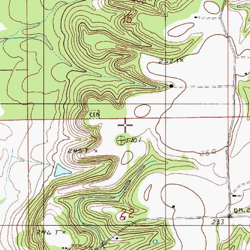 Topographic Map of King Cemetery, AL