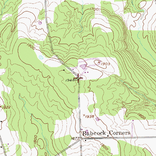 Topographic Map of Babcock, PA