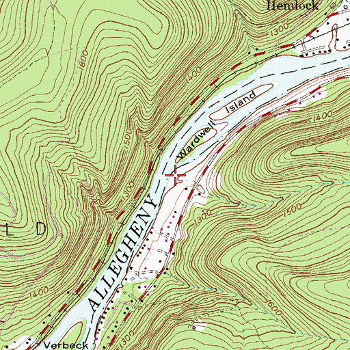 Topographic Map of Anderson Run, PA