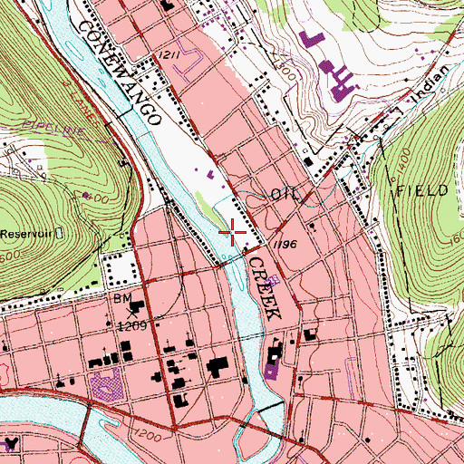 Topographic Map of Indian Hollow Run, PA