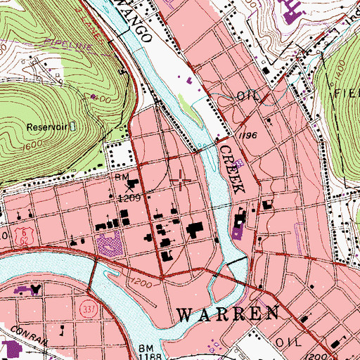 Topographic Map of Wetmore House, PA