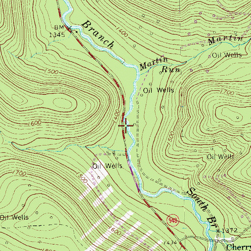 Topographic Map of Martin, PA