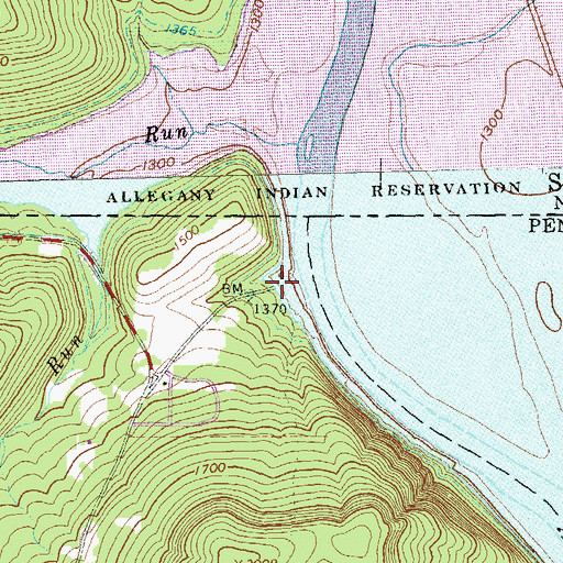 Topographic Map of Webbs Ferry Recreation Area, PA