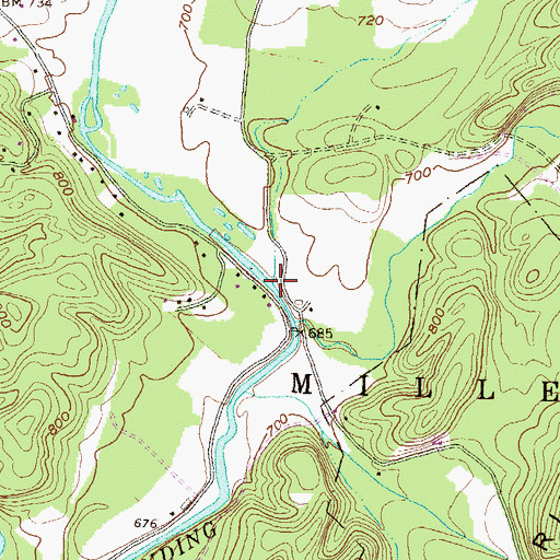 Topographic Map of Geisler Run, PA