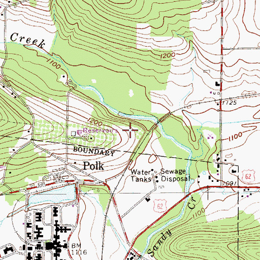 Topographic Map of Polk Center, PA