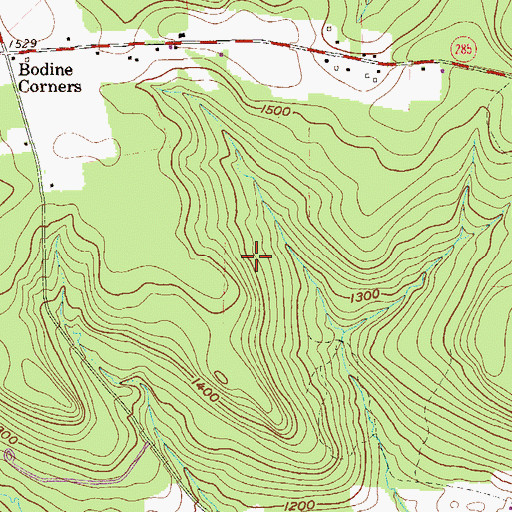Topographic Map of Polk Center, PA