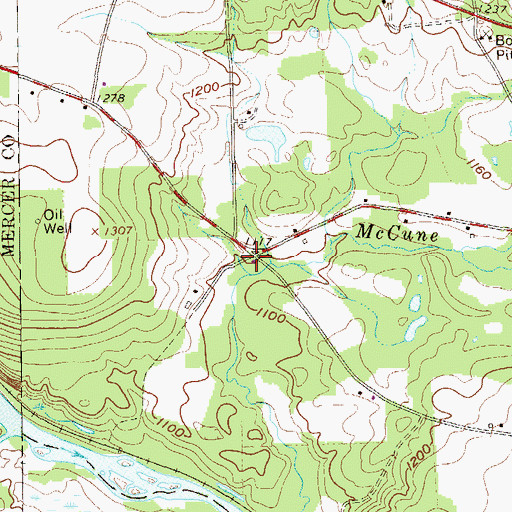Topographic Map of McCune, PA