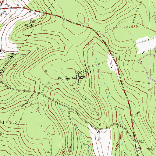 Topographic Map of Plumer Fire Tower, PA