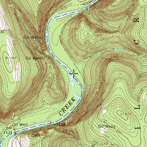Topographic Map of Husband Run, PA