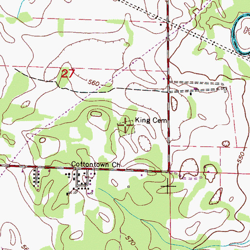 Topographic Map of King Cemetery, AL