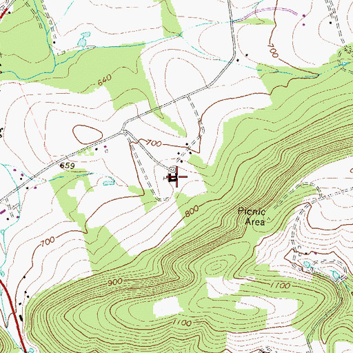 Topographic Map of Carmelite Monastery, PA