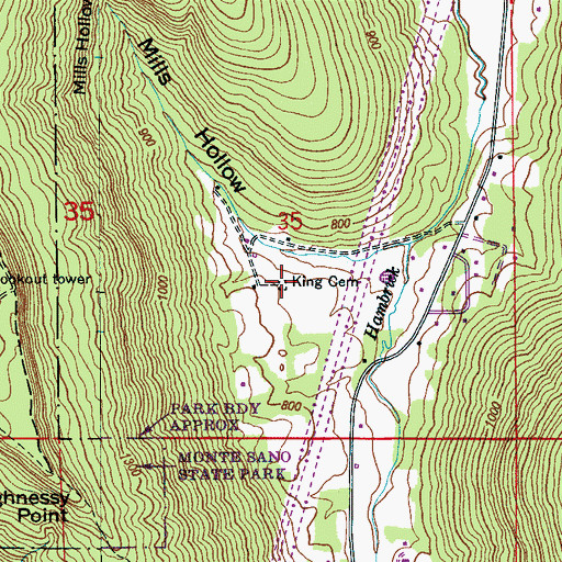 Topographic Map of King Cemetery, AL