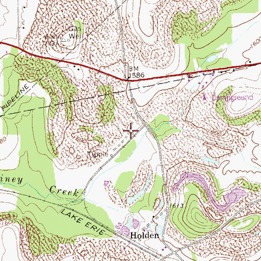 Topographic Map of Deltaven Station, PA