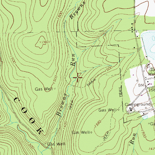 Topographic Map of Printer Run, PA