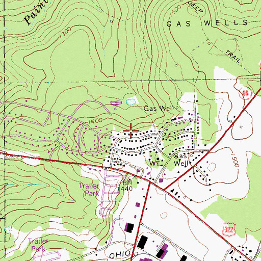 Topographic Map of Marianne, PA