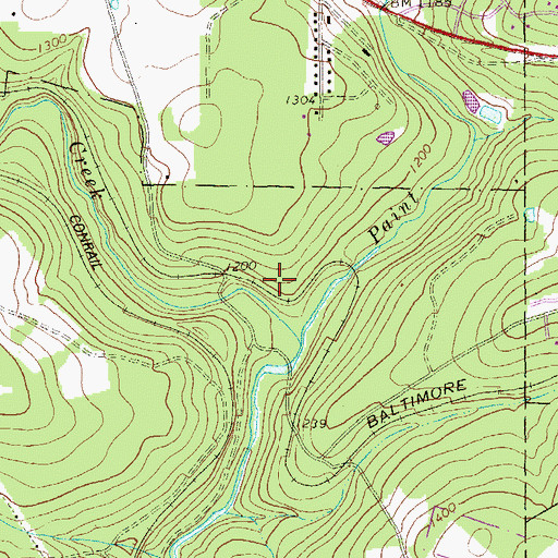 Topographic Map of Bryners Station, PA