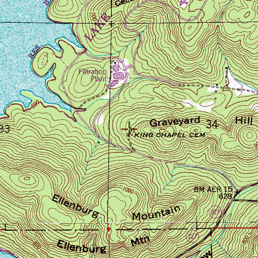 Topographic Map of King Chapel Cemetery, AL