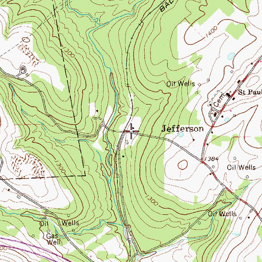 Topographic Map of Jefferson Station, PA
