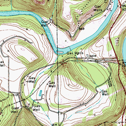 Topographic Map of Colwell Station, PA