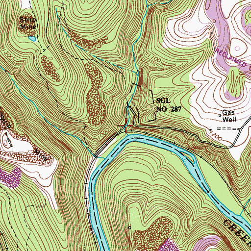 Topographic Map of Reedy Station, PA