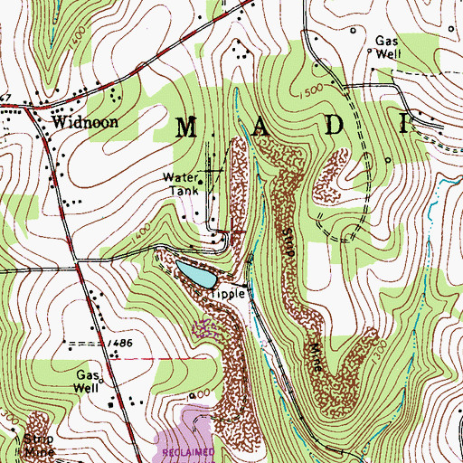 Topographic Map of Chickasaw, PA