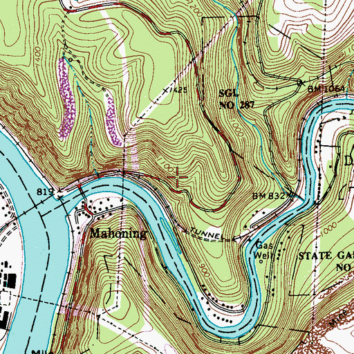 Topographic Map of Henley Station, PA